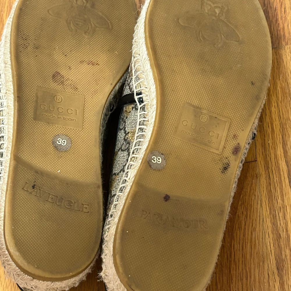 GUCCI GG Supreme Monogram Bees Espadrille Flats US Womens - Picture 4 of 5
